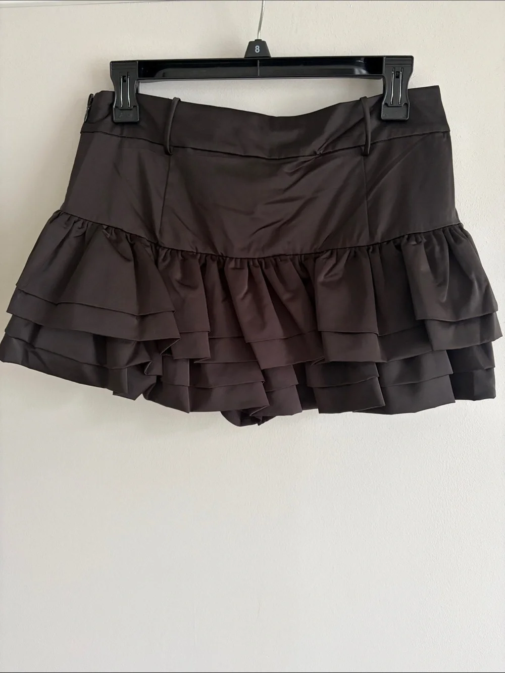 Tiered Ruffle Mini Skirt — Black